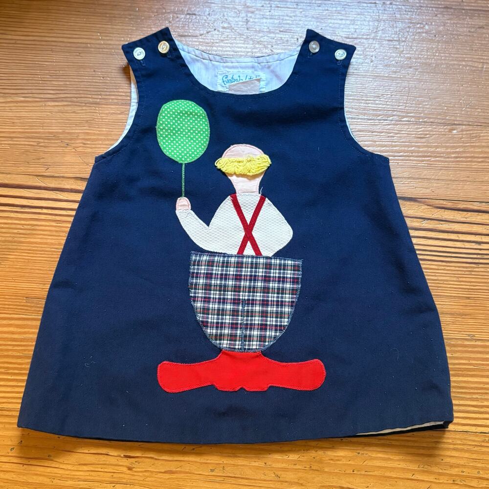 Funtasia! Too... 90s blue clown embroidered sleeveless shirt SIZE‎ 2T